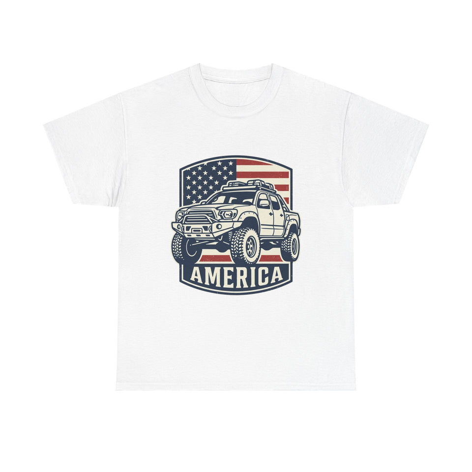 Off-Road Truck America T-Shirt | American Flag 4x4 Graphic
