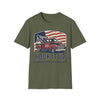America Mustang Classic car T-Shirt | American flag retro muscle car