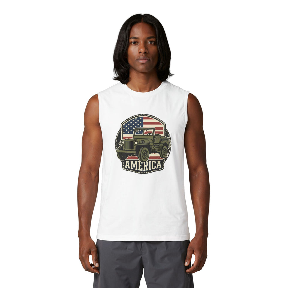 American Military Jeep America Muscle Tank
