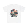 Classic Muscle Car America T-Shirt | American Flag Vintage Auto