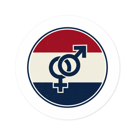 Retro Gender Symbols Round Stickers | Indoor Outdoor Vinyl