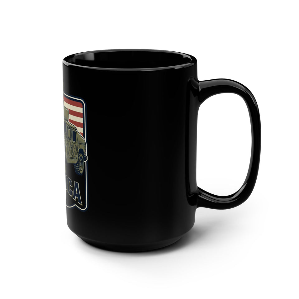 Military Humvee with American Flag Mug