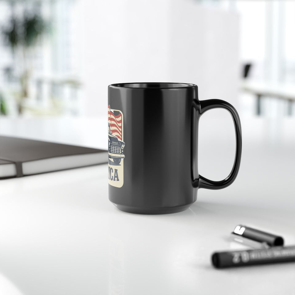 Vintage Pickup Truck America Mug | Black 15oz