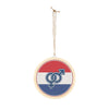 Interlocking Male Female Symbols Wood Sign | Round Patriotic Stripe Wall Décor