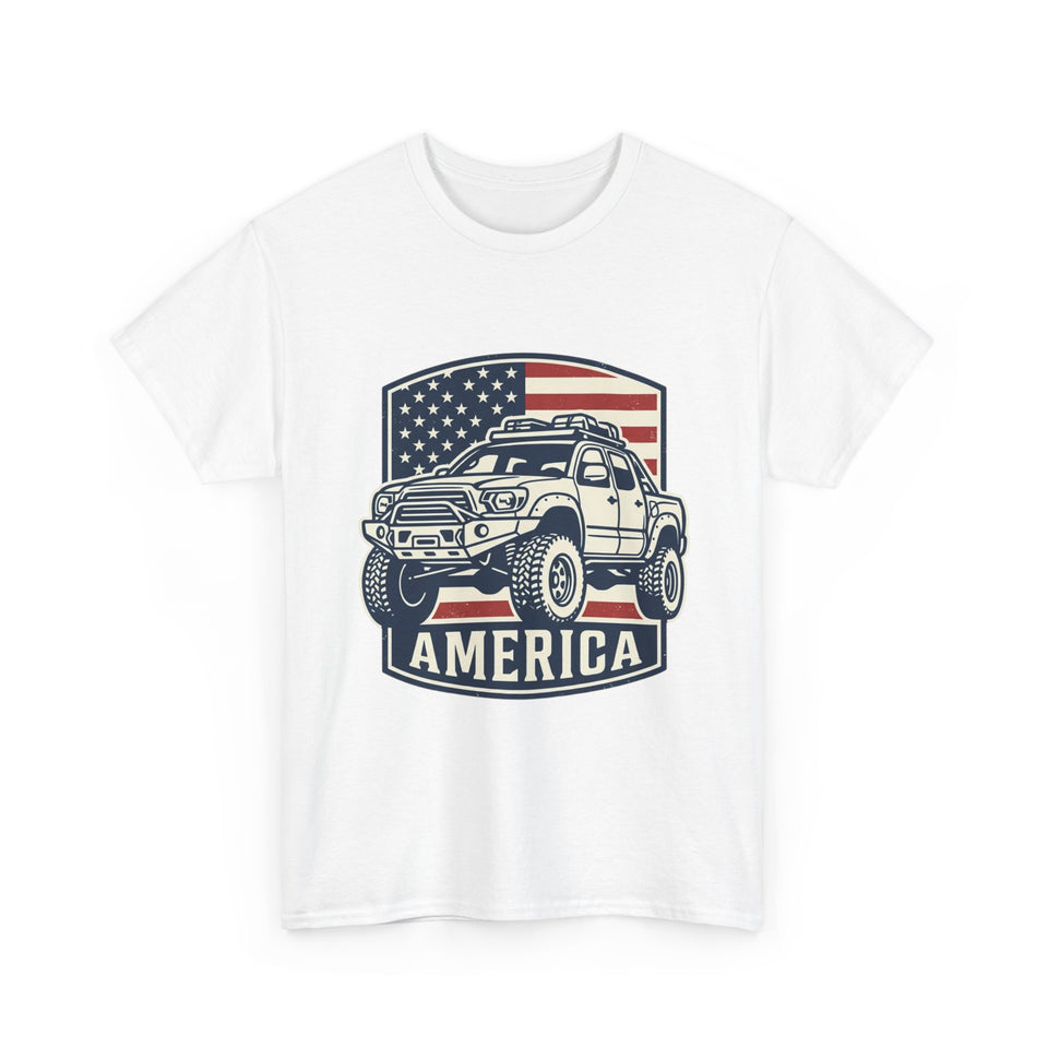 Off-Road Truck America T-Shirt | American Flag 4x4 Graphic