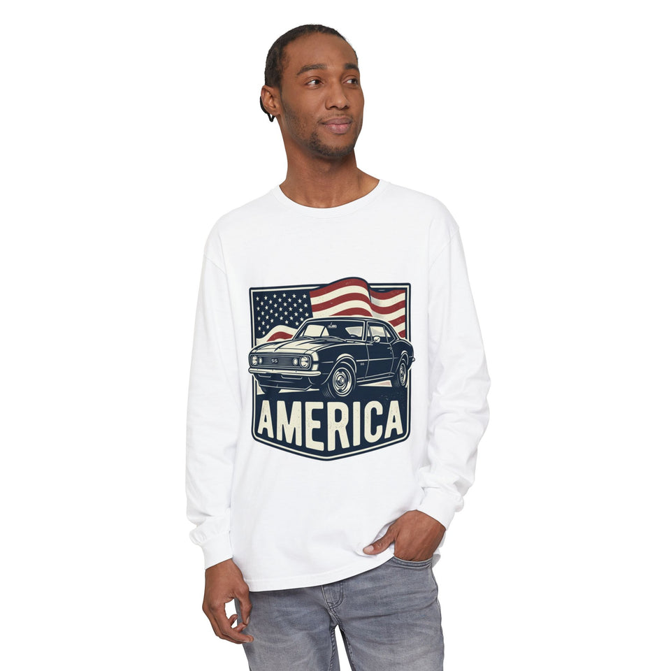 Vintage Muscle Car America Long Sleeve