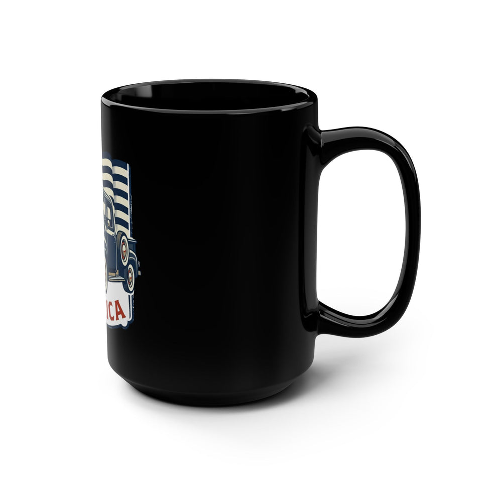 Vintage Pickup Truck America Mug | Black 15oz