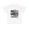 Vintage Pickup Truck America Tee | American Flag Retro Patriotic Shirt