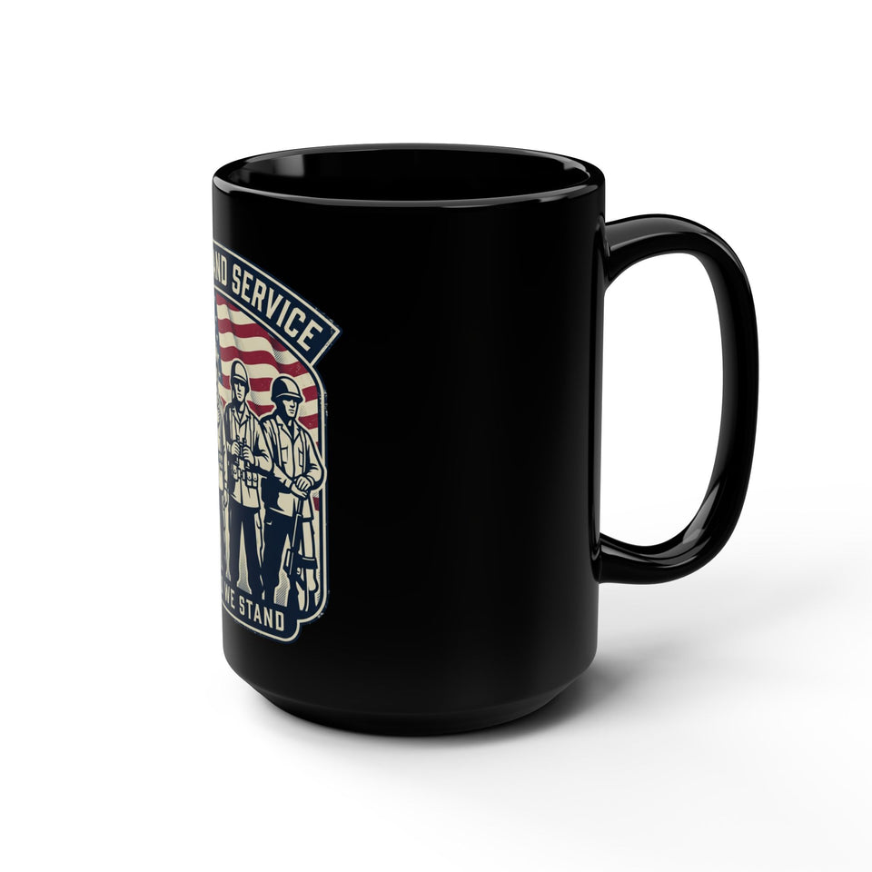 Honor and Service soldiers Mug | United We Stand American Flag 15oz