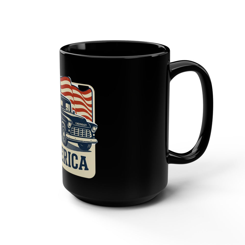 Vintage Pickup Truck America Mug | Black 15oz