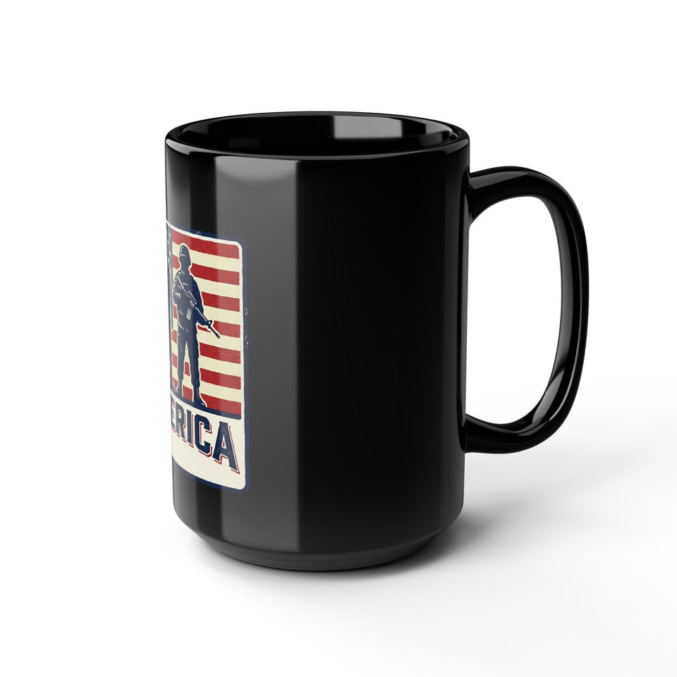 America Flag Soldiers Mug | Patriotic Military Coffee Cup