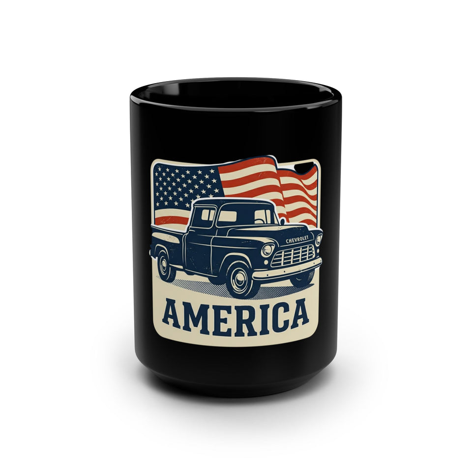 Vintage Pickup Truck America Mug | Black 15oz