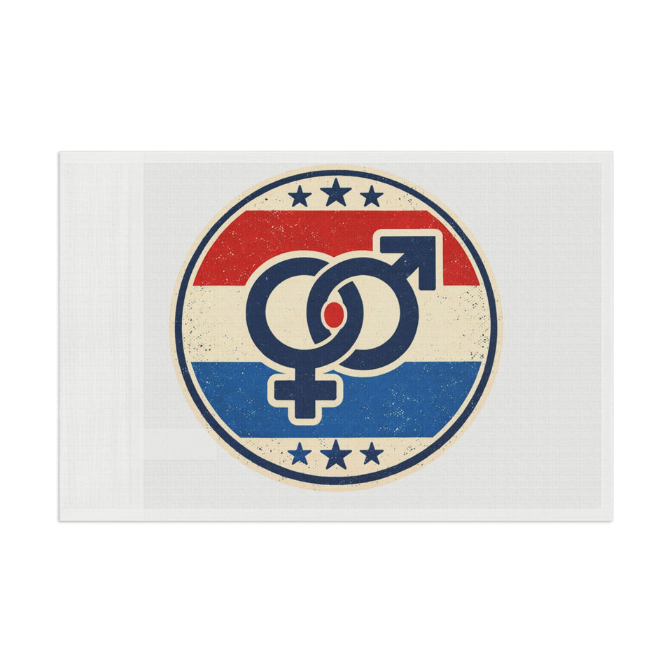 Retro Gender Symbols Flag Rug | Political Pride Floor Mat