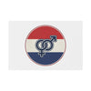 Interlocked Male Female Symbols Plastic Yard Sign | Red White Blue Circle