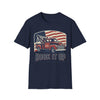 America Mustang Classic car T-Shirt | American flag retro muscle car