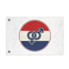 Retro Red White Blue Interlinked Gender Symbols Flag