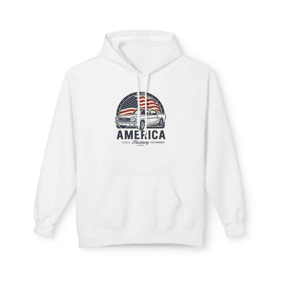 Classic Truck American Flag Hoodie | Vintage USA Retro Graphic