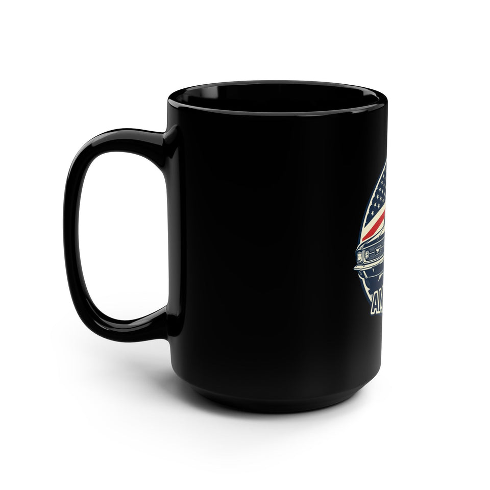 Vintage Muscle Car America Mug | American Flag Classic Car Coffee Cup