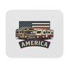 RV Camping with American Flag Mouse Pad | America RVs Road Trip Desk Mat