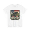 Military Jeep America T-Shirt | American Flag Veteran Army Retro
