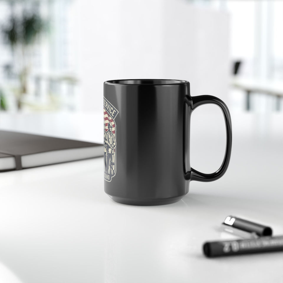 Honor and Service soldiers Mug | United We Stand American Flag 15oz