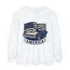 Classic Muscle Car with American Flag Long Sleeve Tee | America