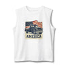 Vintage Pickup Truck America Tank Top | American Flag Patriotic Muscle Tee