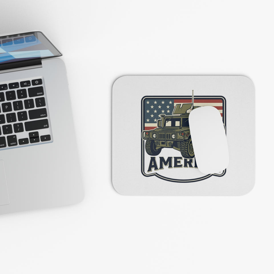 Military Hummer with American Flag Mouse Pad | America Patriotic Desk Mat