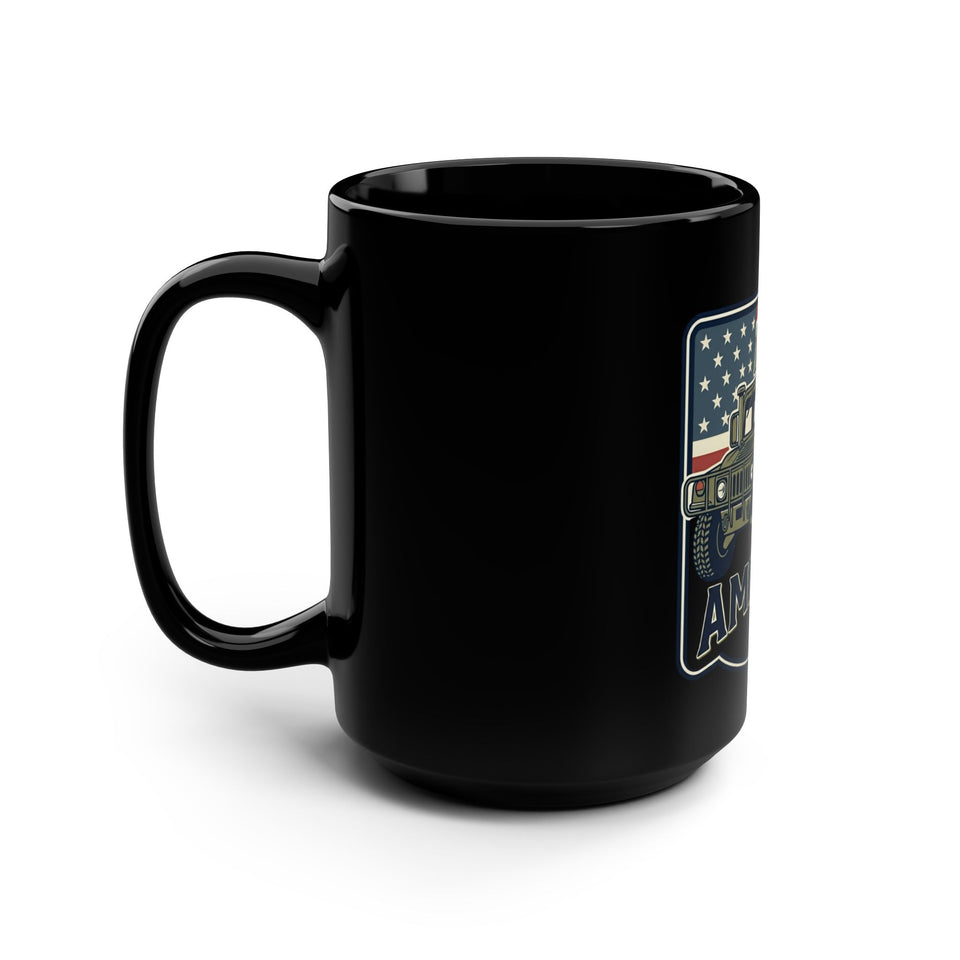Military Humvee with American Flag Mug