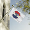Retro Red White Blue Interlinked Gender Symbols Flag