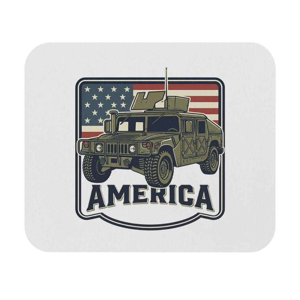 Military Hummer with American Flag Mouse Pad | America Patriotic Desk Mat