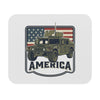 Military Hummer with American Flag Mouse Pad | America Patriotic Desk Mat